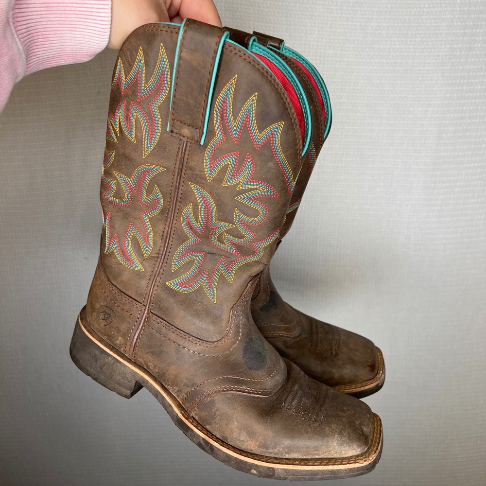 Ariat Fatbaby Heritage Dapper Brown Leather Western Boots 10018676 Women 7.5B
